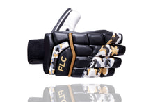 Load image into Gallery viewer, BLACK/GOLD FLC BATTING GLOVES - PLATINUM EDITION
